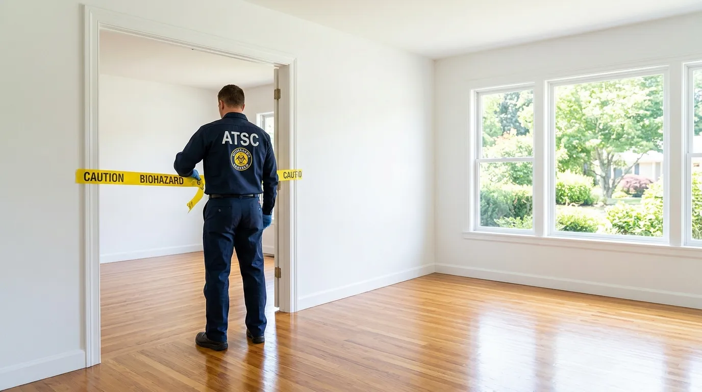 Certified biohazard cleanup crew performing Decomposition Cleanup in Big Lake